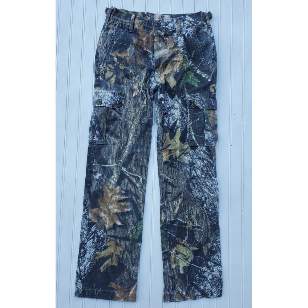 Mossy Oak Kids Camo Cargo Pants Size Large L Hunting Outdoor Straight Leg